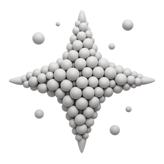 Bolas blancas formando los hombros y cabeza de una persona